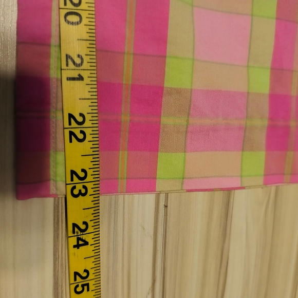 Lilly Pulitzer Pants Womens Size 4 Pink Plaid Flat Front Cropped Vintage - Picture 8 of 8